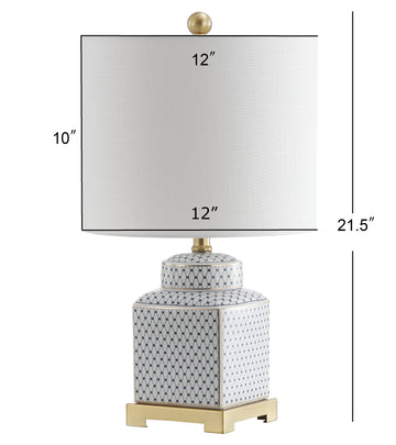 Cleo 21.5" Ceramic/Metal Ginger Jar LED Table Lamp - JONATHAN Y